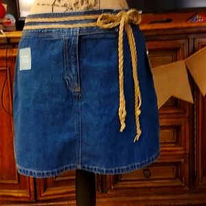 Denim SKORT by Sonoma, Mini skirt, leather braided ties